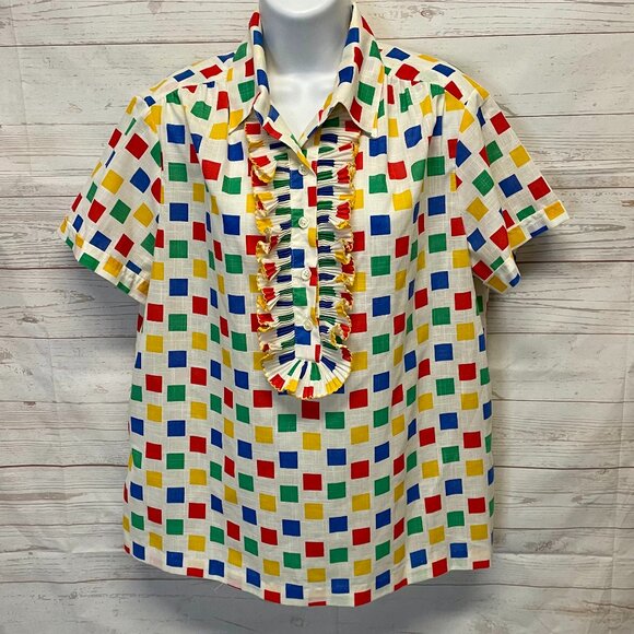 Lee Mar of California Tops - Vintage Lee Mar geometric style blouse